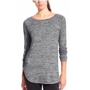 Athleta Luxe Pose Gray Heathered Long Sleeve Thumbhole Top Size Small